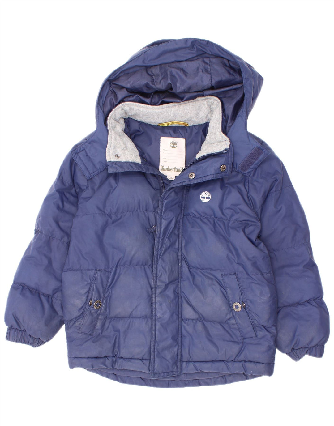 Jachetă căptușită cu glugă Timberland pentru băieți 4-5 ani poliester bleumarin