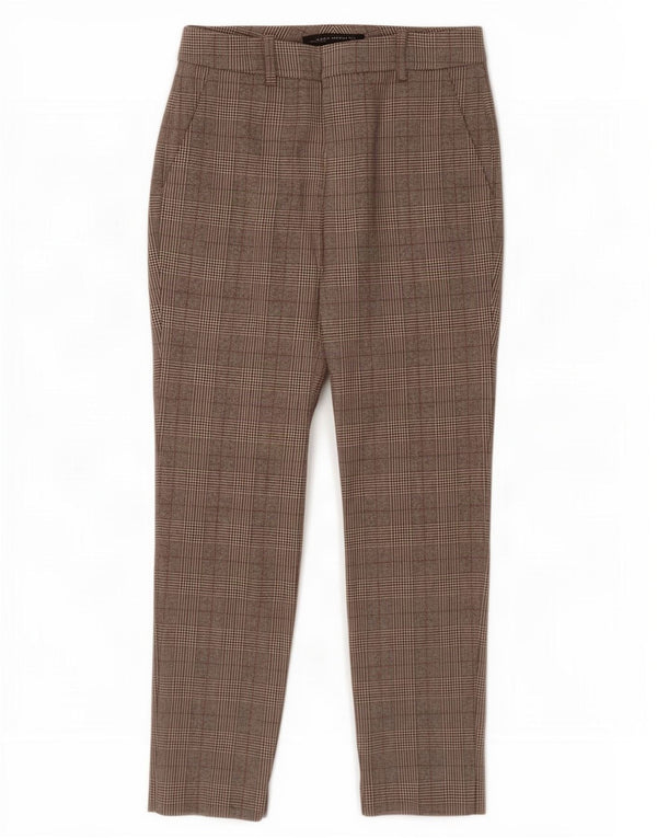 Pantaloni casual slim pentru femei Zara EU 34 2XS L24 L27 maro picioare de găină