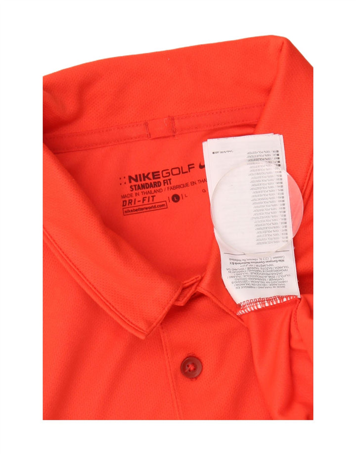 Tricou polo Nike pentru bărbați Dri Fit, mare, portocaliu, poliester