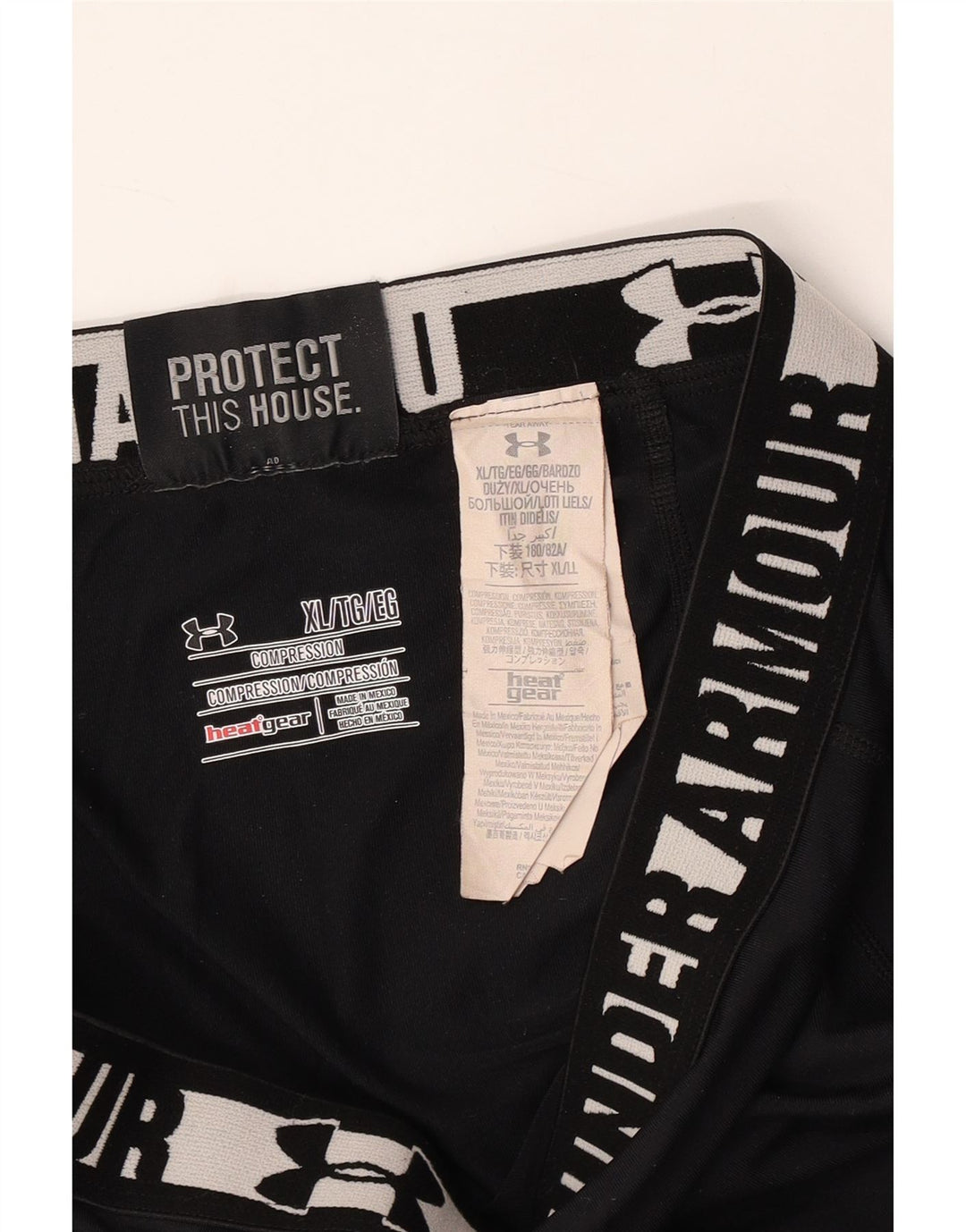 Leggings grafic pentru femei UNDER ARMOUR Heat Gear UK 18 XL, negru, color block