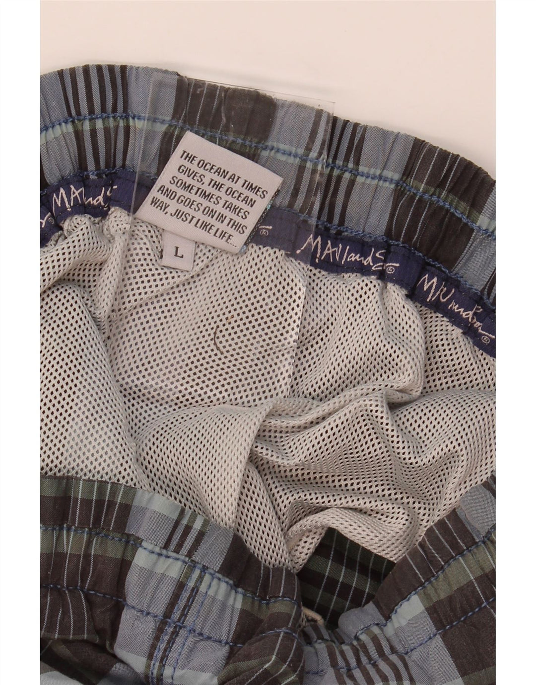 MAUI AND SONS Mens Swimming Shorts Large  Multicoloured Check Cotton Vintage Maui and Sons and Second-Hand Maui and Sons from Messina Hembry 