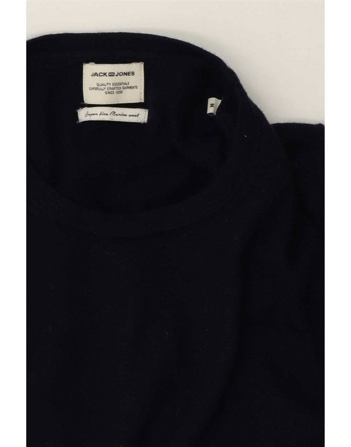 Pulover Jack & Jones pentru bărbați cu gât crew pulover din lână merinos albastru bleumarin mediu