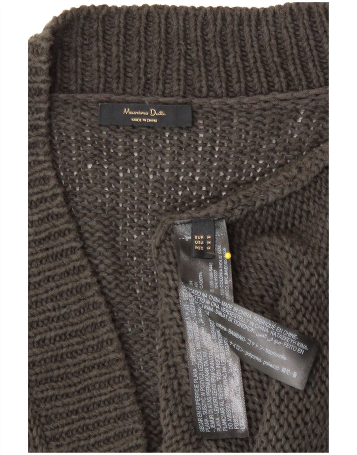 Pulover cardigan Massimo Dutti pentru femei UK 12 bumbac gri mediu