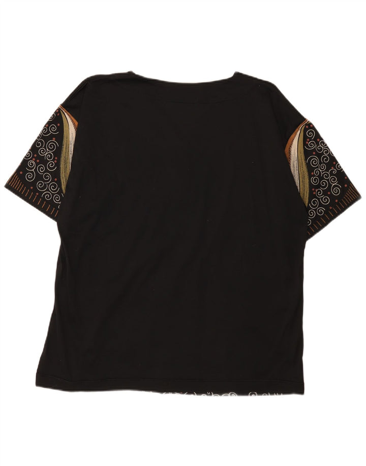 Tricou grafic Vintage pentru femei cu model abstract Top UK 16 Large Black