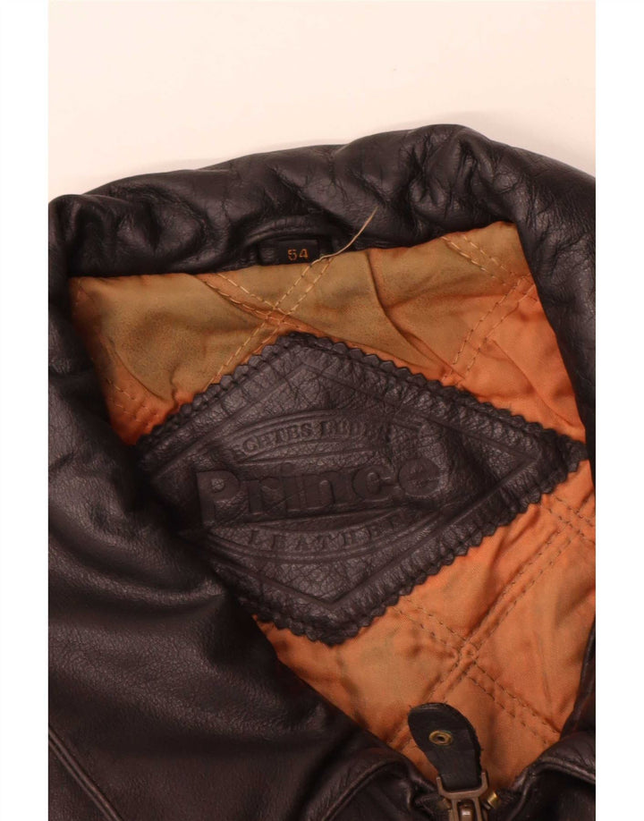 Gilet din piele pentru bărbați Prince IT 54 2XL negru