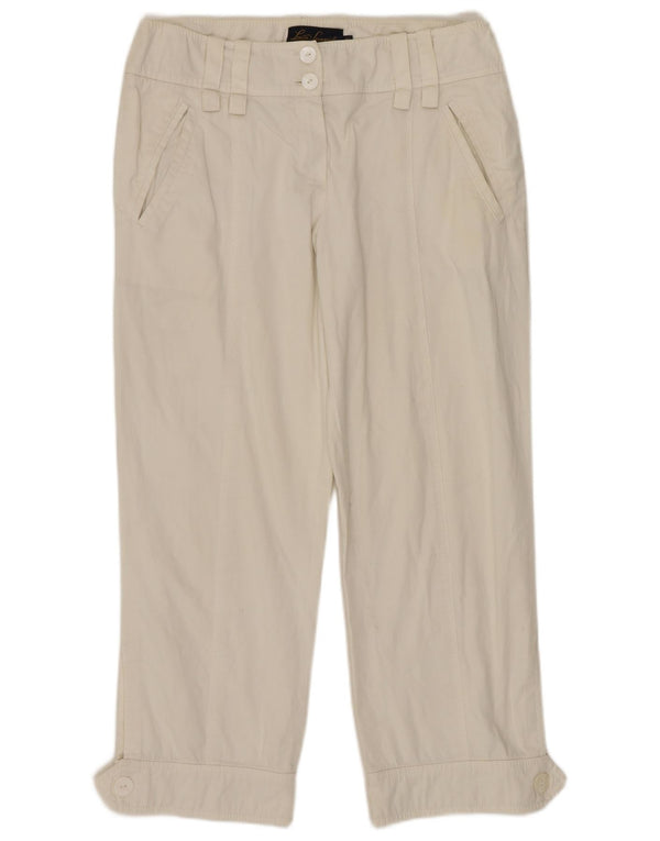 LUISA SPAGNOLI Pantaloni tăiați drept pentru femei IT 42 Medium W30 L24 Alb