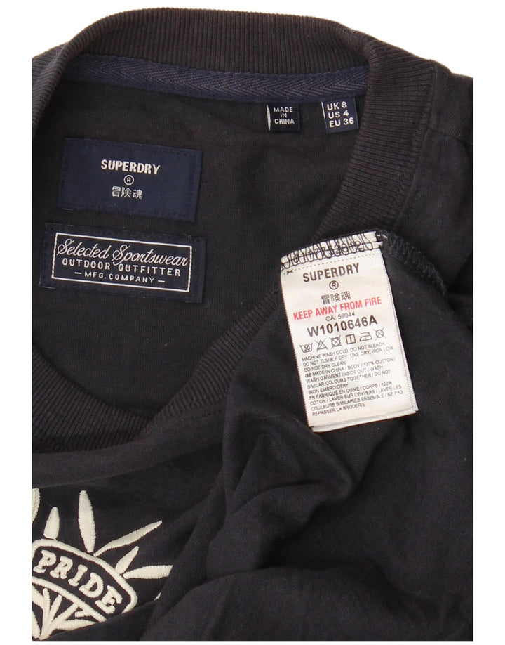 SUPERDRY Tricou cu grafică pentru femei Top UK 8 Small Bleumarin Bumbac