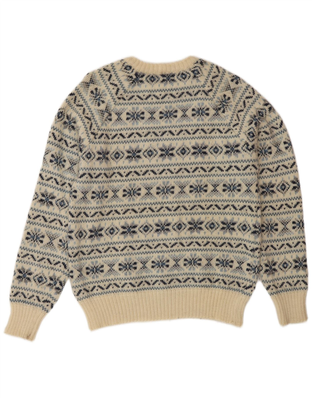 Pulover pentru bărbați Silvy cu gât roșu IT 48 Medium Beige Fair Isle