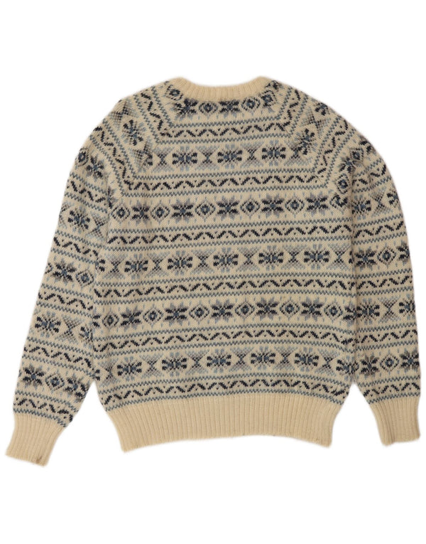 Pulover pentru bărbați Silvy cu gât roșu IT 48 Medium Beige Fair Isle