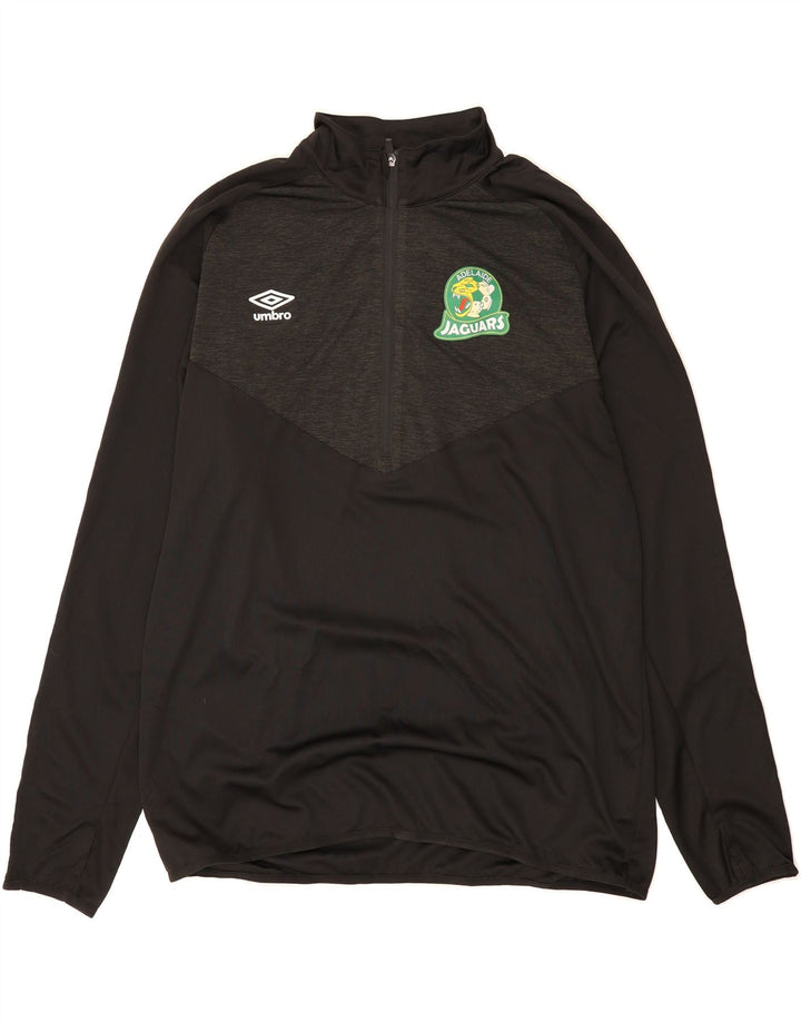 UMBRO Mens Graphic Zip Neck Pullover Tracksuit Top 3XL Black Colourblock Vintage Umbro and Second-Hand Umbro from Messina Hembry 