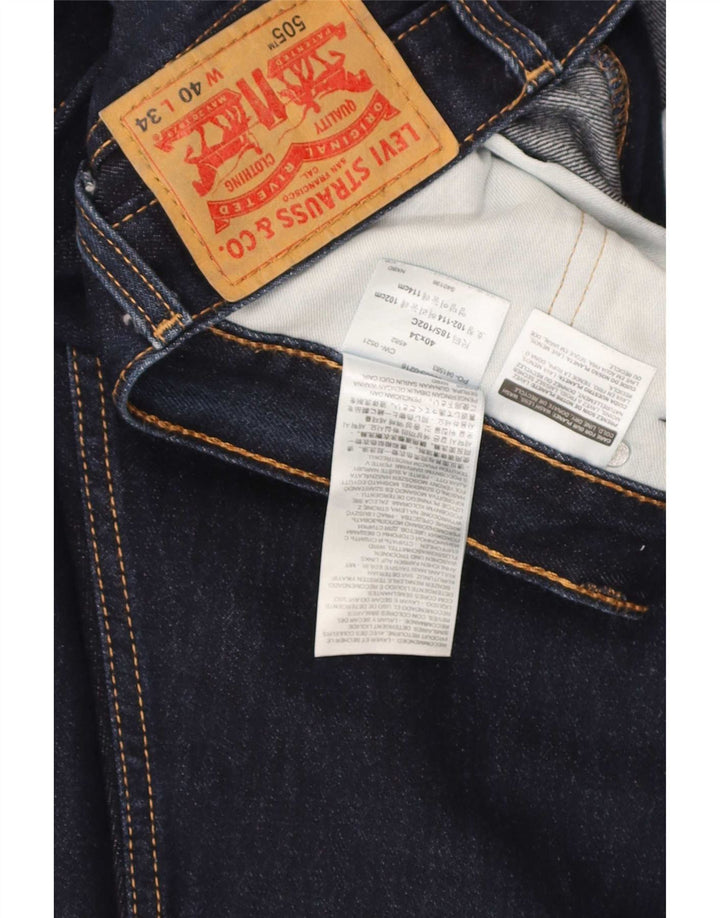 Blugi drepti pentru bărbați Levi's 505 W40 L29 Bumbac bleumarin