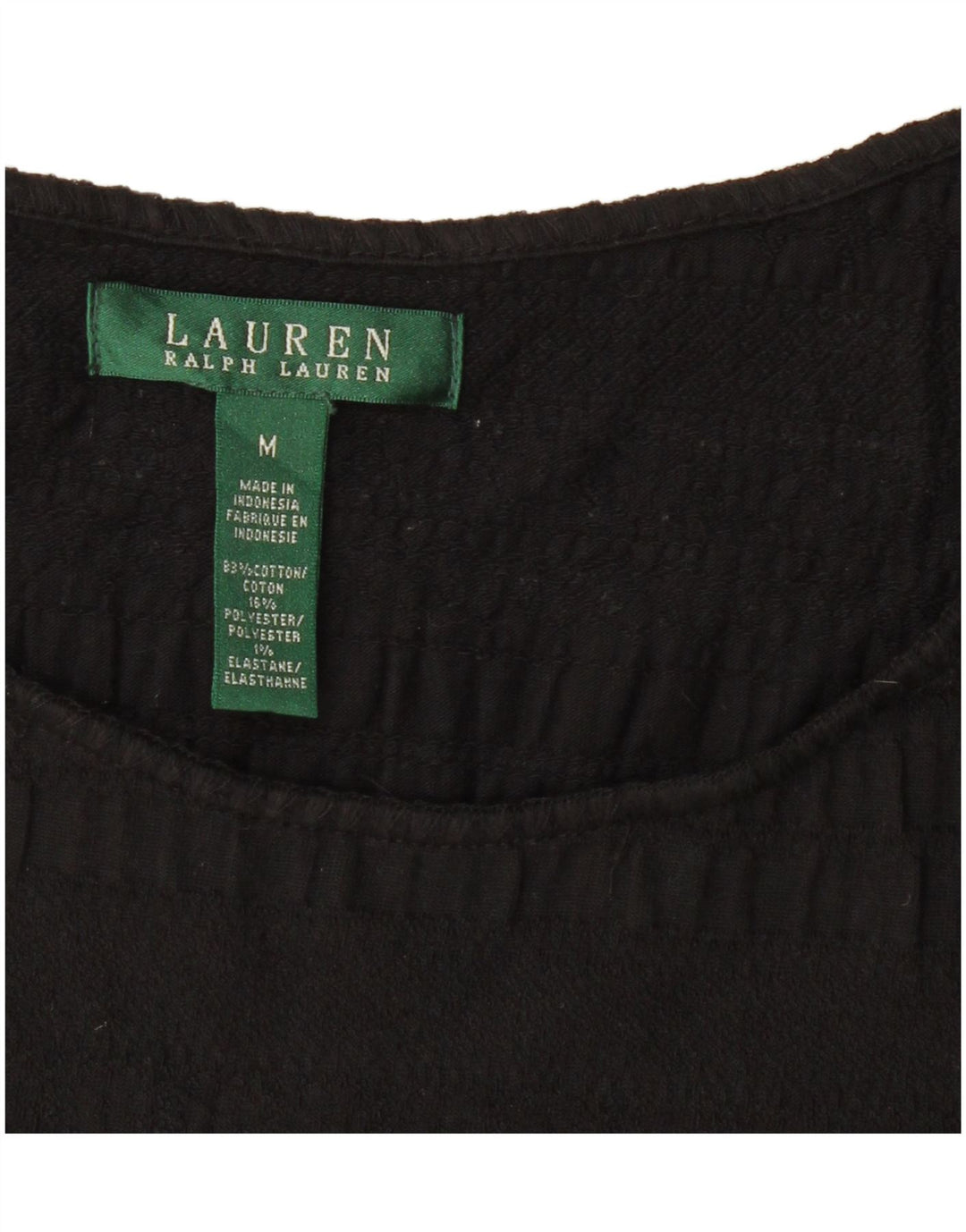 Bluză pentru femei RALPH LAUREN, UK 12, bumbac mediu negru