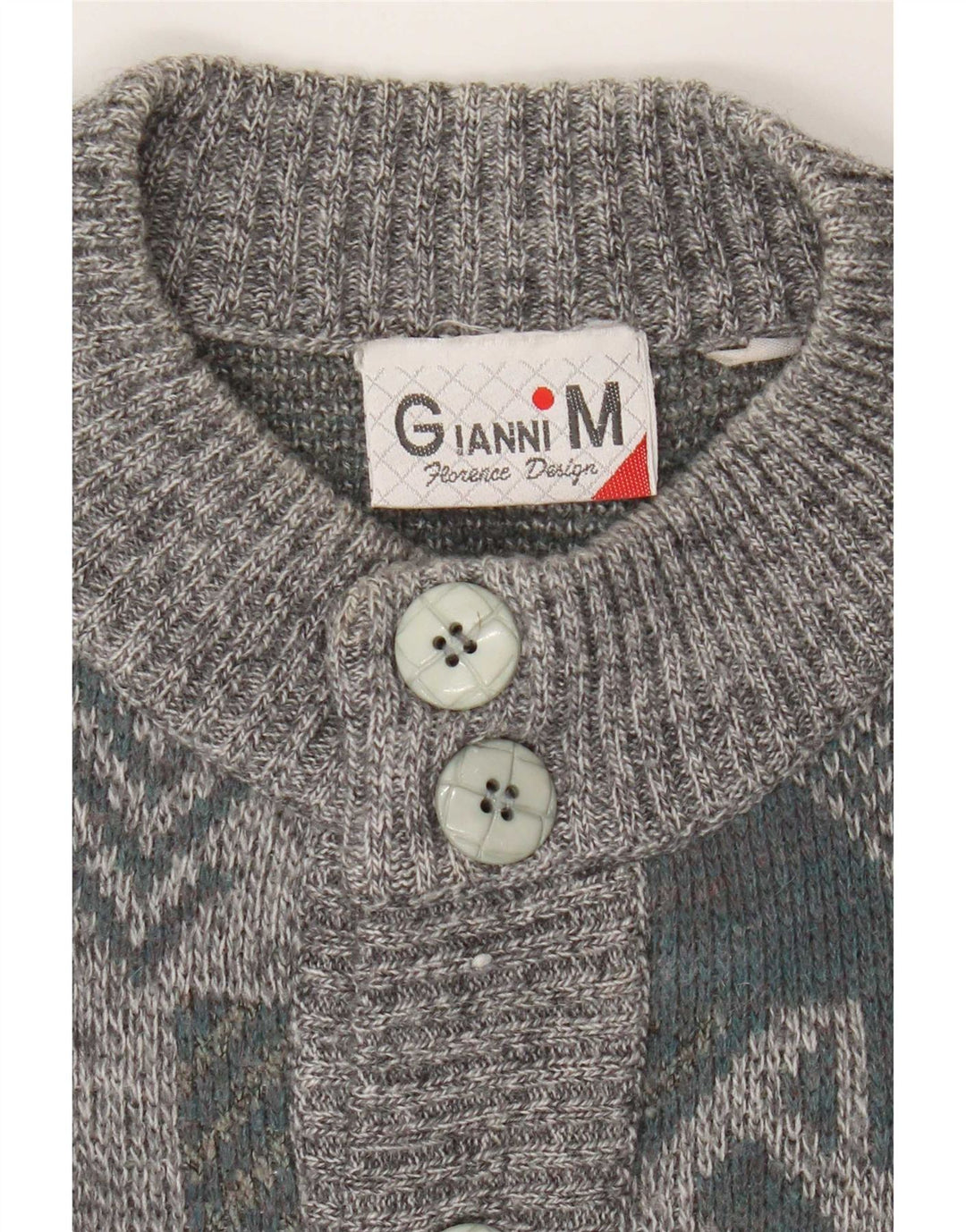 Pulover cardigan Gianni pentru bărbați, cu tăiere largi, gri mediu geometric