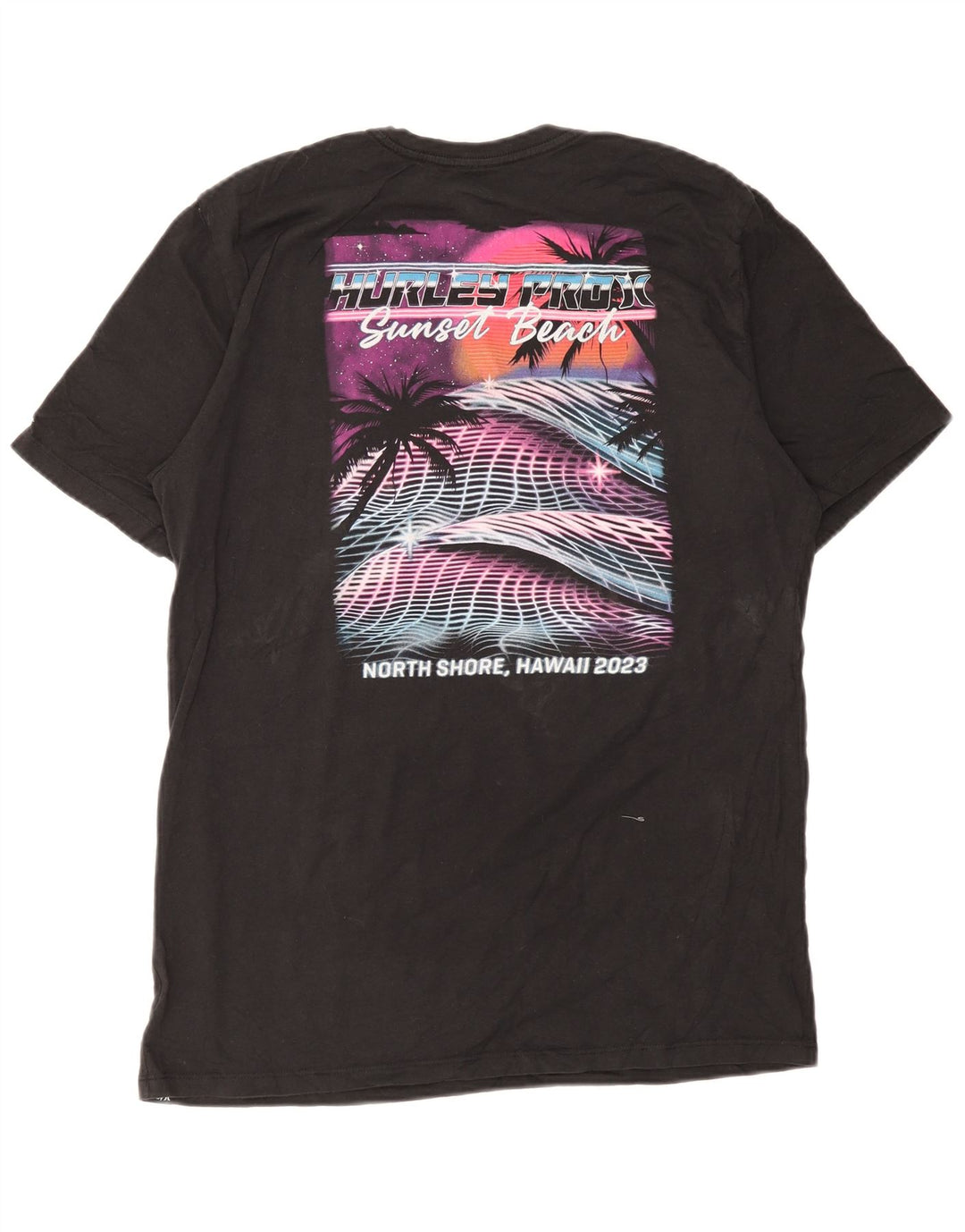 Tricou grafic pentru bărbați Hurley Top mare din bumbac negru
