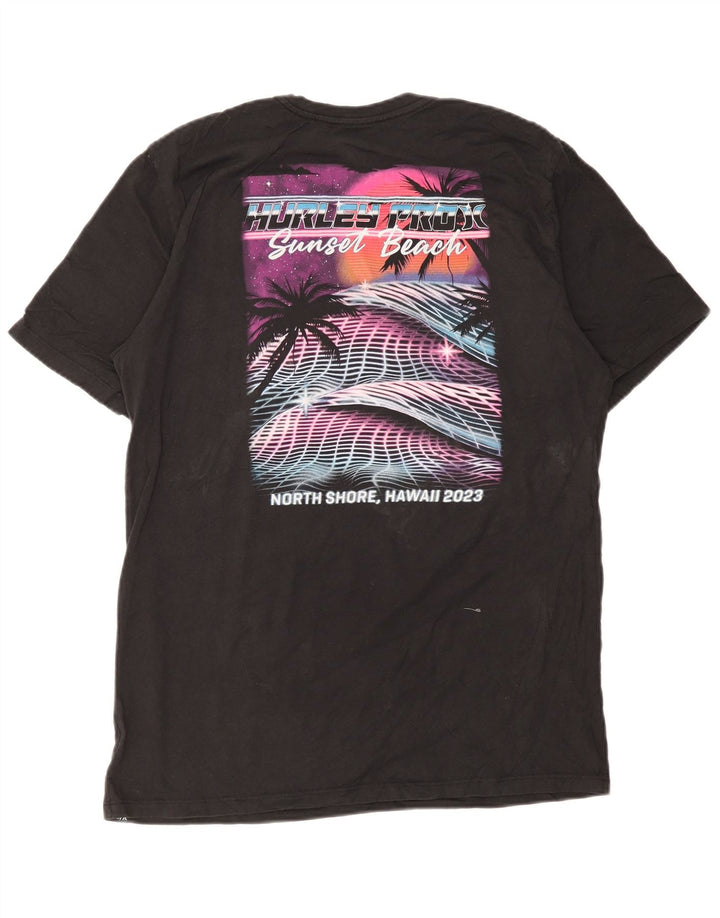 Tricou grafic pentru bărbați Hurley Top mare din bumbac negru