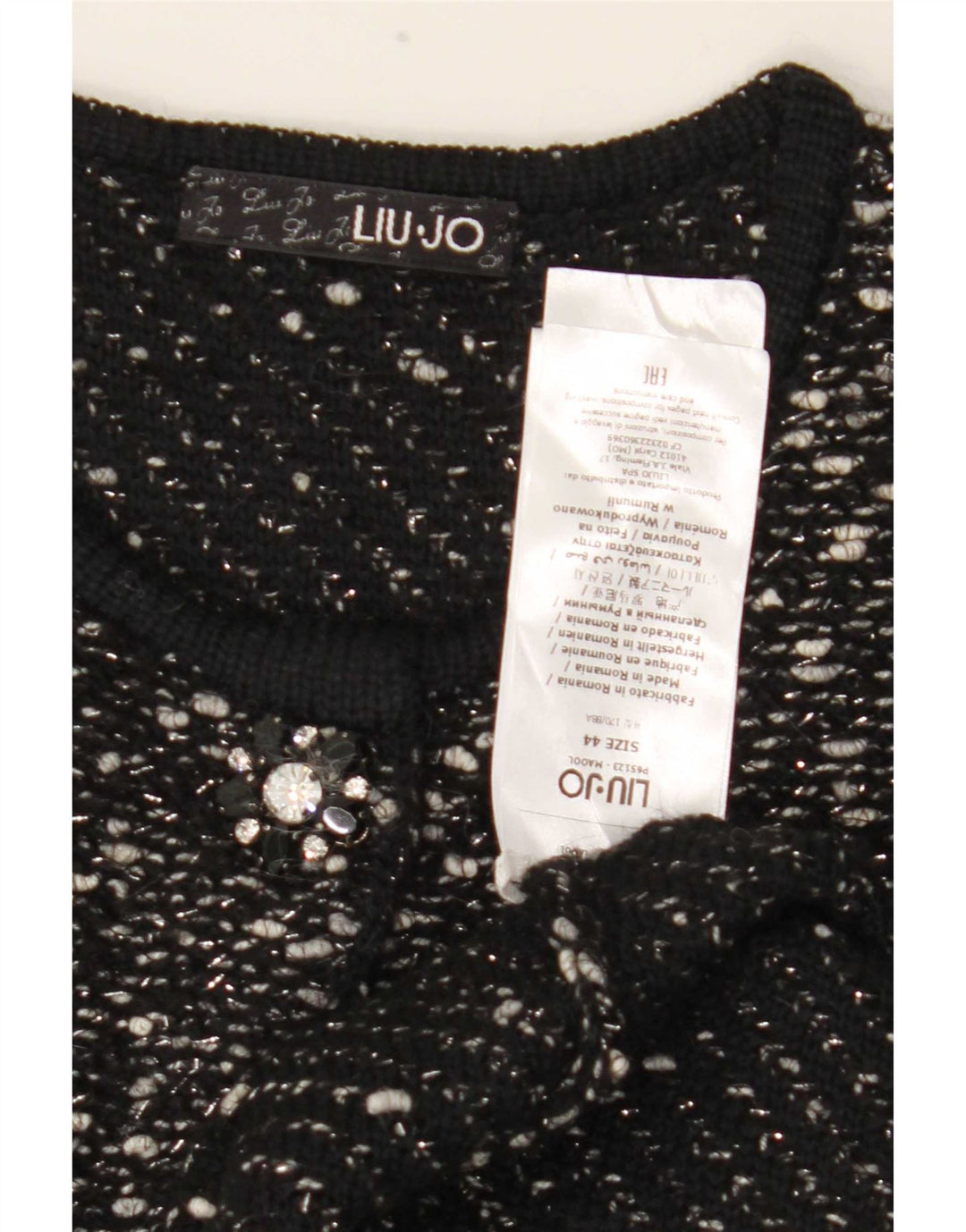 Pulover cardigan cu mânecă scurtă pentru femei Liu Jo IT 44 Medium Negru