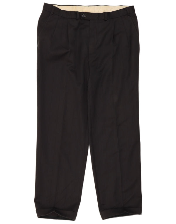 Pantaloni de costum pentru bărbați Marks & Spencer L38 L31 Poliester negru