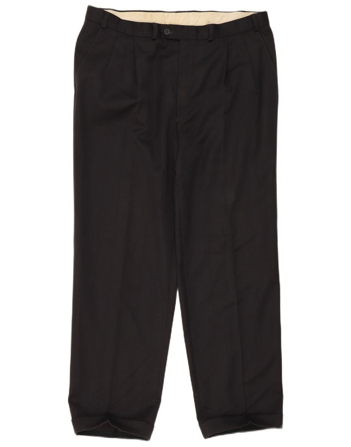 Pantaloni de costum pentru bărbați Marks & Spencer L38 L31 Poliester negru