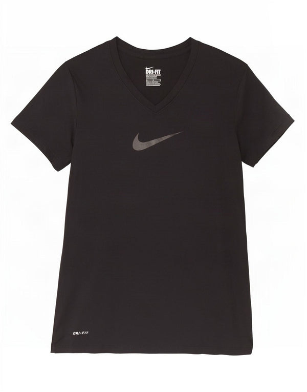 Tricou pentru femei Nike Dri Fit Slim Graphic Top UK 12 Poliester mediu negru