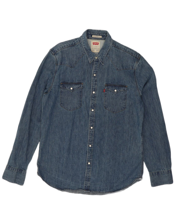 Cămașă Levi's Slim Fit Denim, Bumbac Albastru Mare