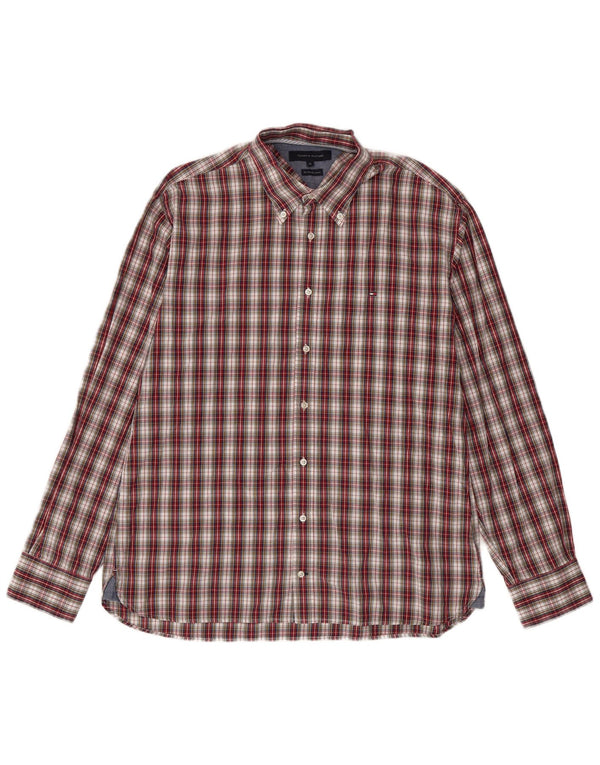 Cămașă pentru bărbați Tommy Hilfiger XL, bumbac cu carouri roșii