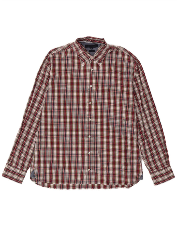 Cămașă pentru bărbați Tommy Hilfiger XL, bumbac cu carouri roșii