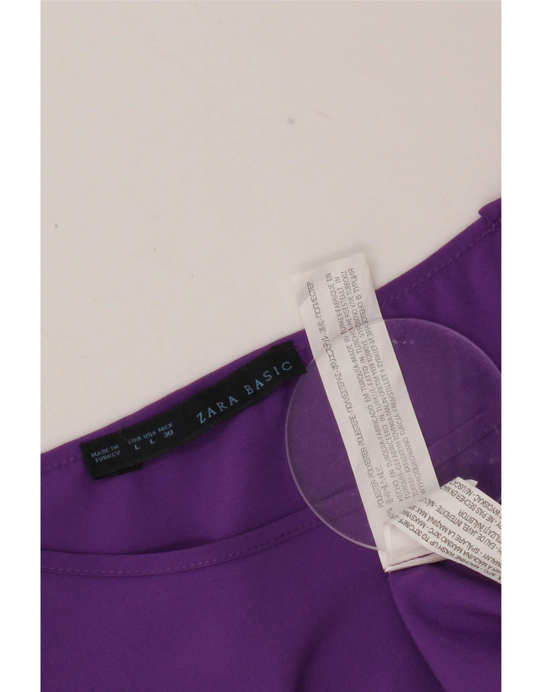 Top pentru femei Zara cu mâneci 3/4 UK 16 mare, violet, poliester