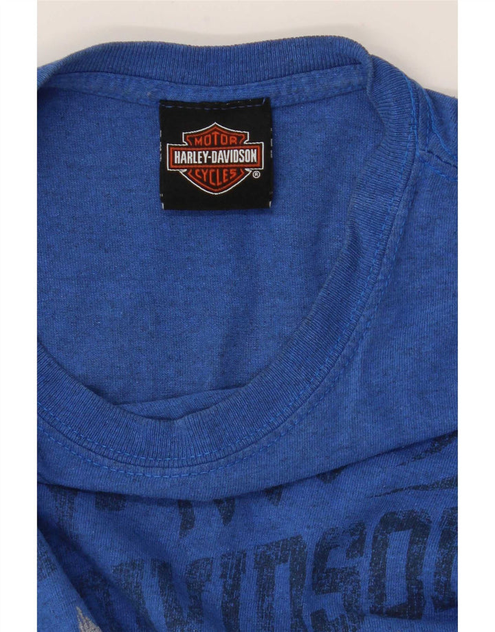 Tricou grafic Harley Davidson pentru bărbați Top mic, albastru, motocicletă