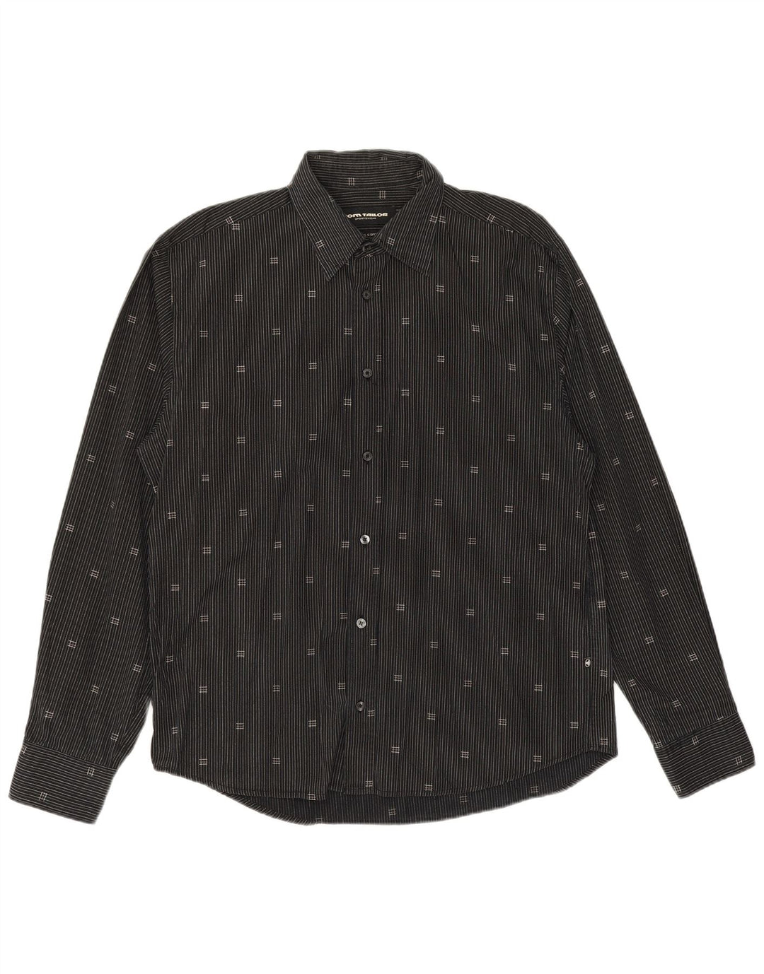 Cămașă pentru bărbați TOM TAILOR XL, bumbac negru cu dungi