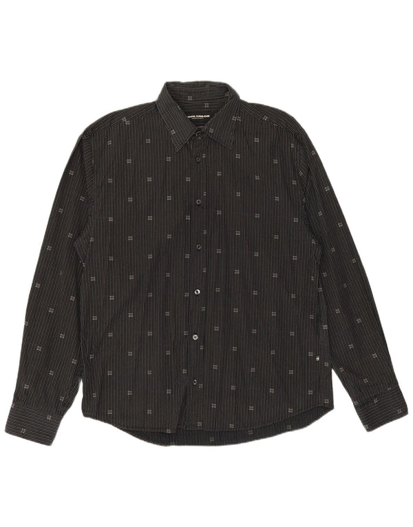 Cămașă pentru bărbați TOM TAILOR XL, bumbac negru cu dungi