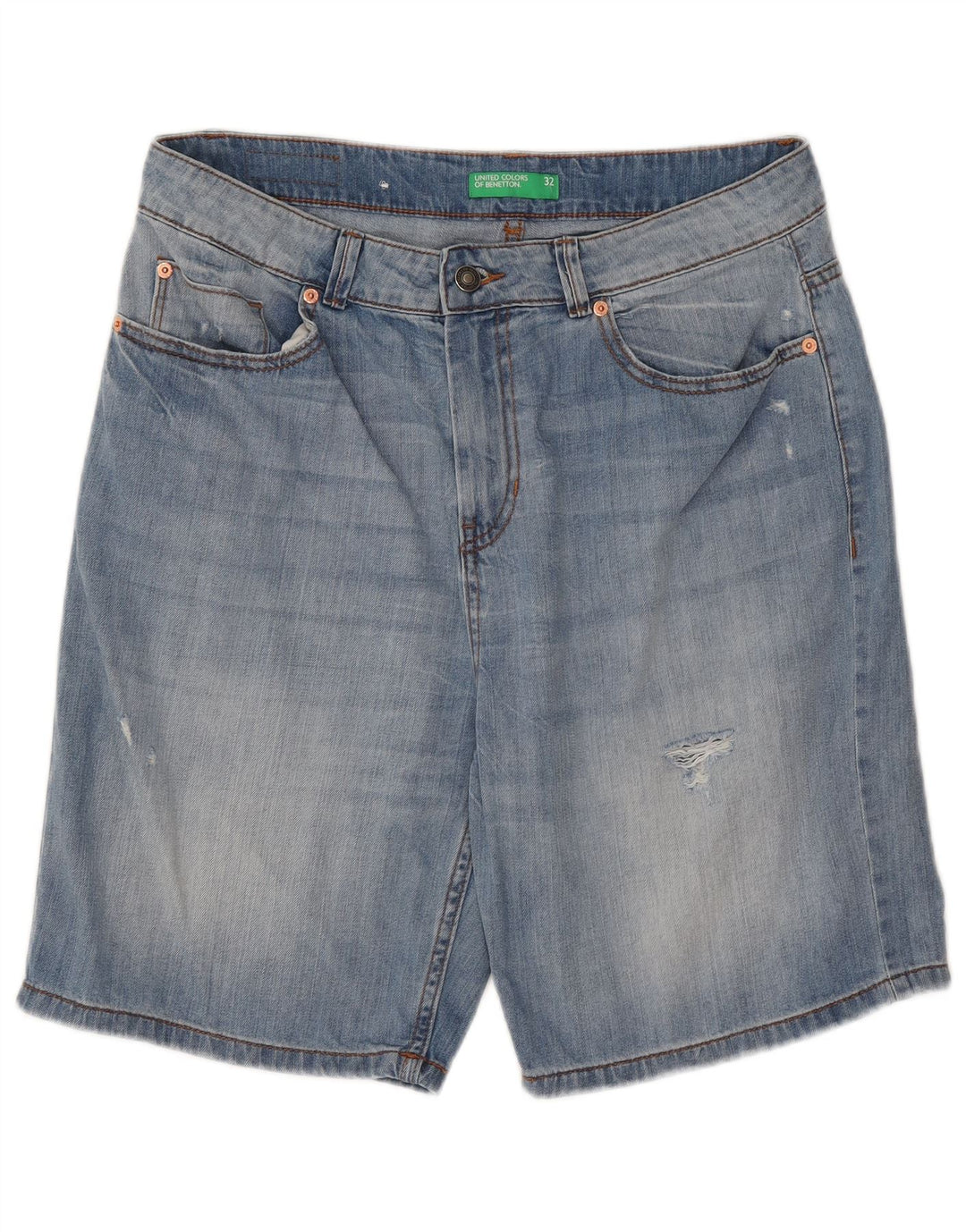 Pantaloni scurți din denim pentru bărbați BENETTON W32 Medium Blue