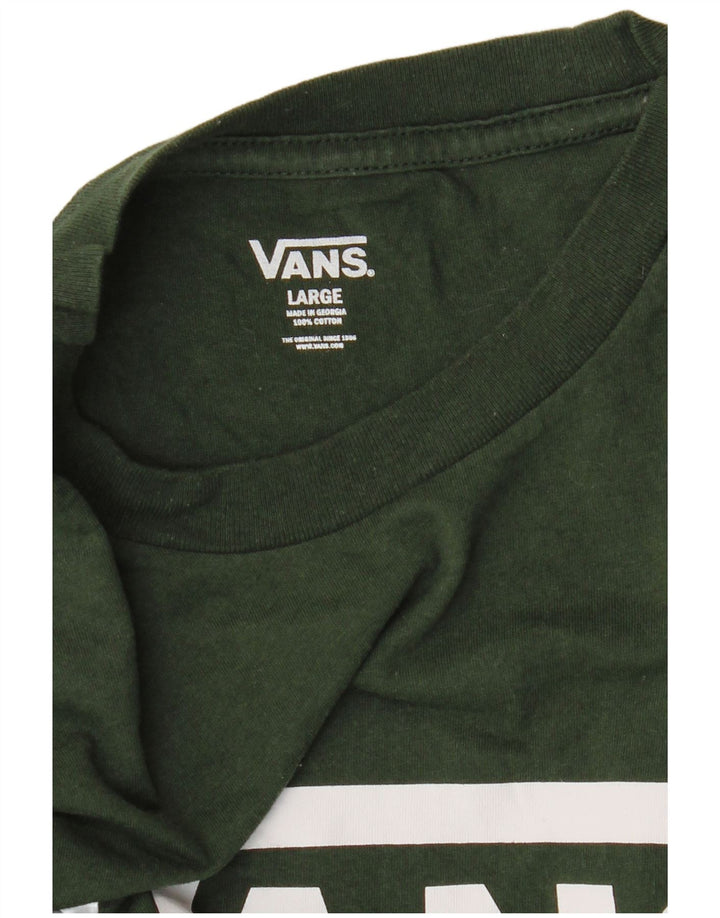 VANS Mens Graphic T-Shirt Top Large Green Cotton