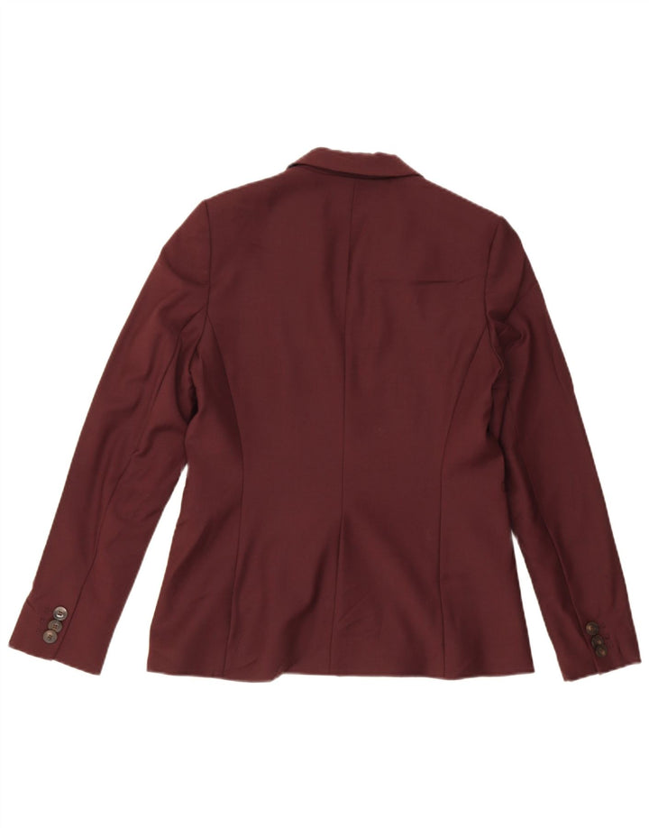 Jachetă Hobbs pentru femei cu 1 nasture, UK 10, poliester burgundă mic