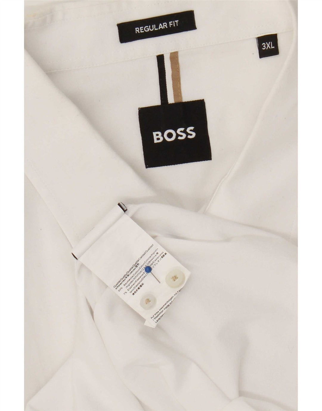 Cămașă pentru bărbați Hugo Boss Regular Fit 3XL, bumbac alb