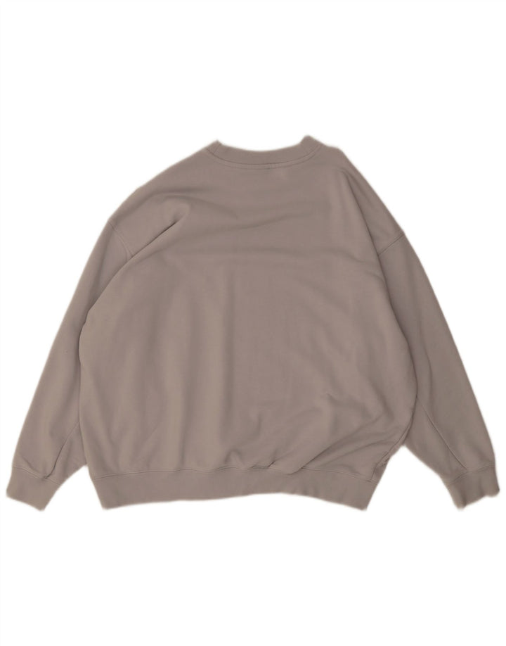 Pulover supradimensionat pentru femei Adidas UK 10 Bumbac gri mic