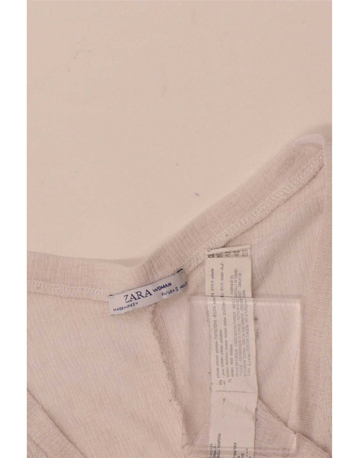 Bluză supradimensionată Crop pentru femei Zara UK 10 Poliester roz mic