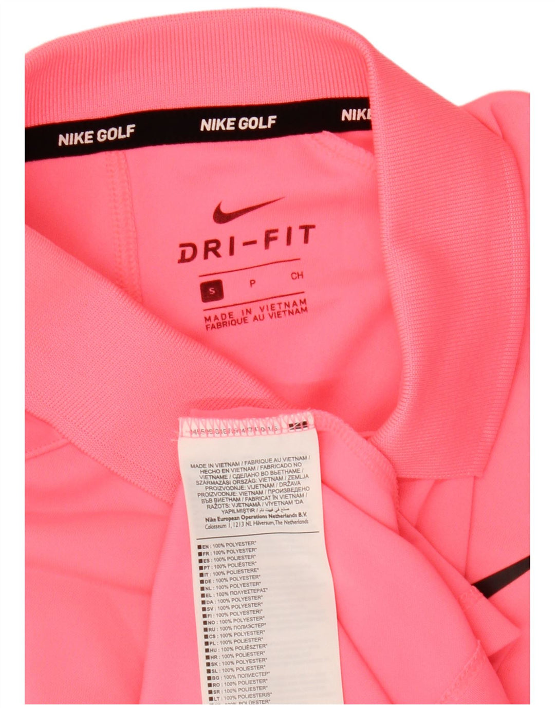 Tricou polo Nike pentru bărbați Dri Fit, mic, roz, poliester