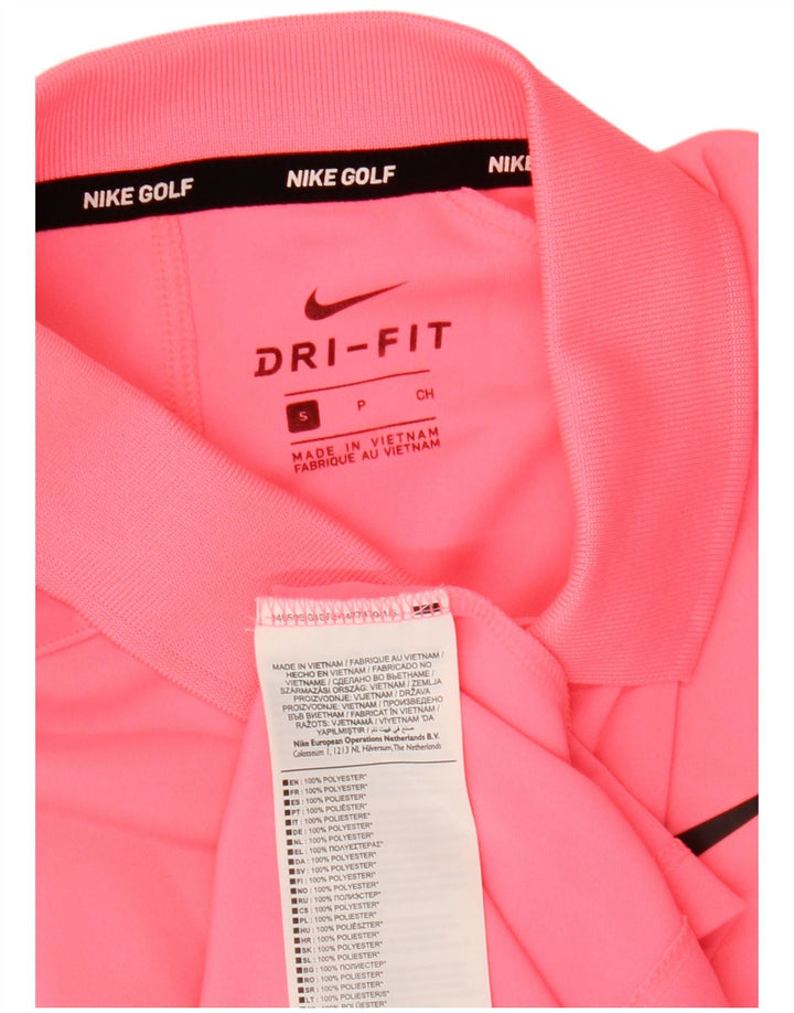 Tricou polo Nike pentru bărbați Dri Fit, mic, roz, poliester