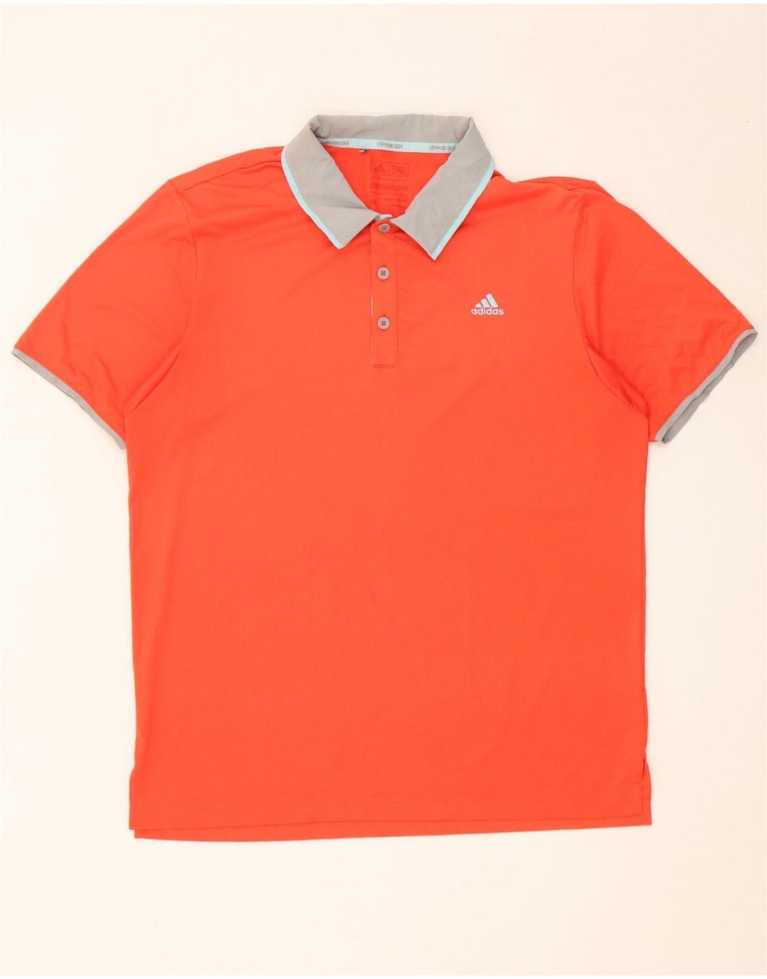 Tricou polo Adidas Climacool Rugby pentru bărbați, poliester portocaliu mediu