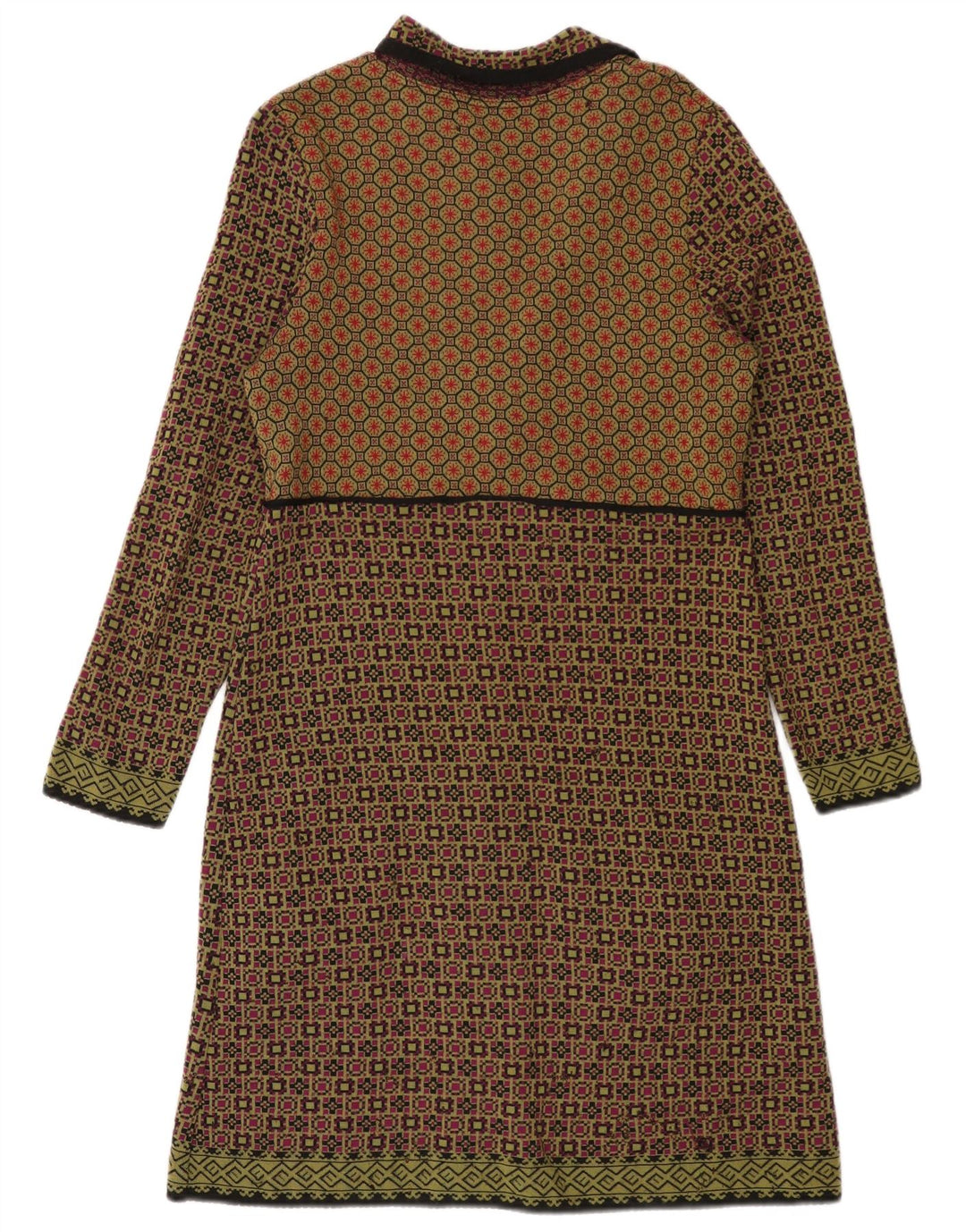 Dunque Pulover Cardigan Femei UK 12 Mediu Multicolor Geometric