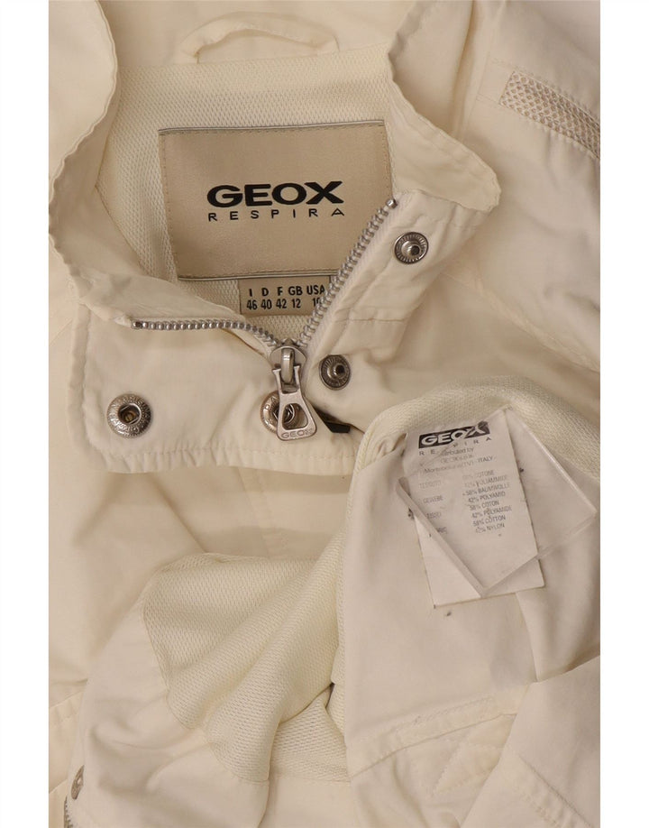 Jachetă Geox pentru femei Respira Utility UK 12 Medium Off White Bumbac