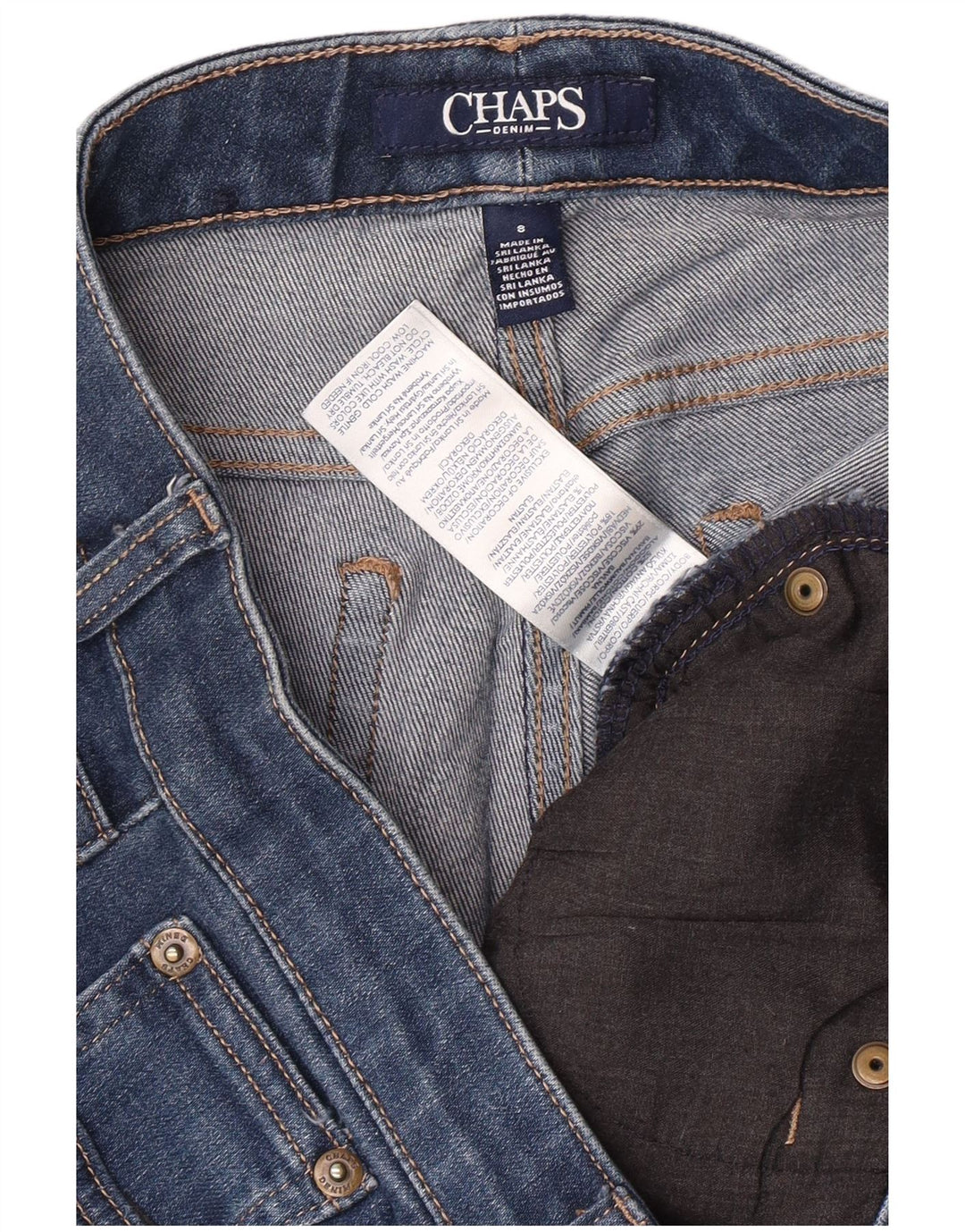 Jeans slim pentru femei CHAPS US 8 Medium W30 L30 Bumbac albastru