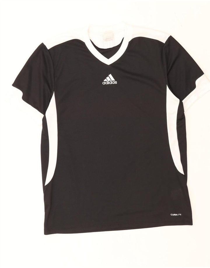 Tricou Adidas Climalite pentru bărbați Top Mediu Negru Poliester Colorblock