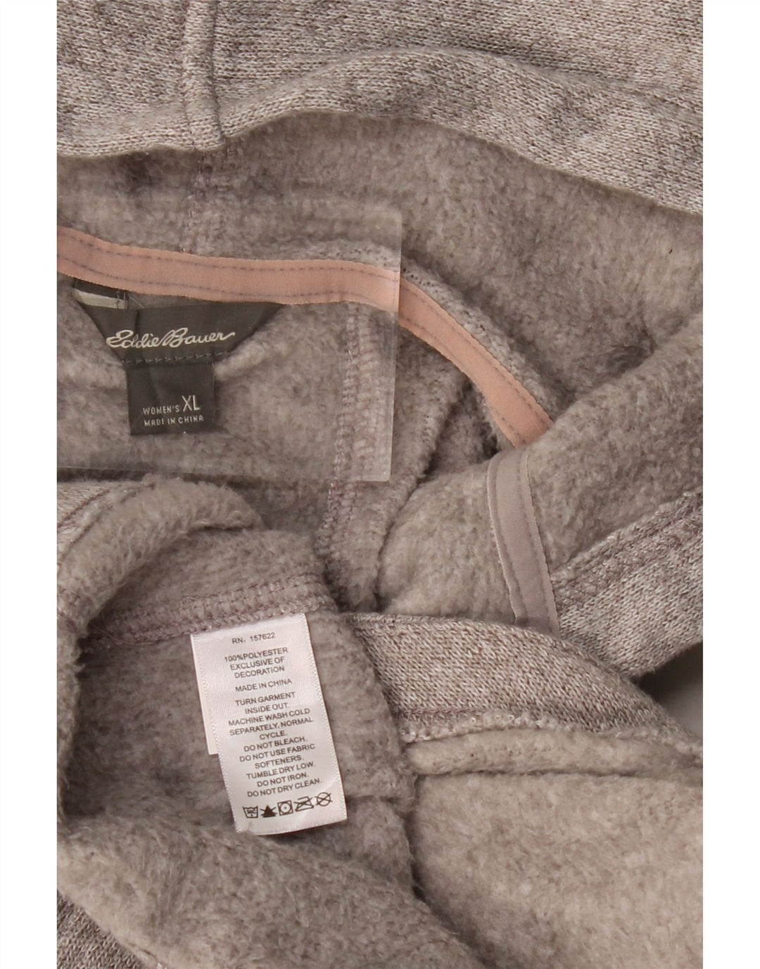 Eddie Bauer Pulover cu capota cu fermoar pentru femei UK 18 XL Poliester gri