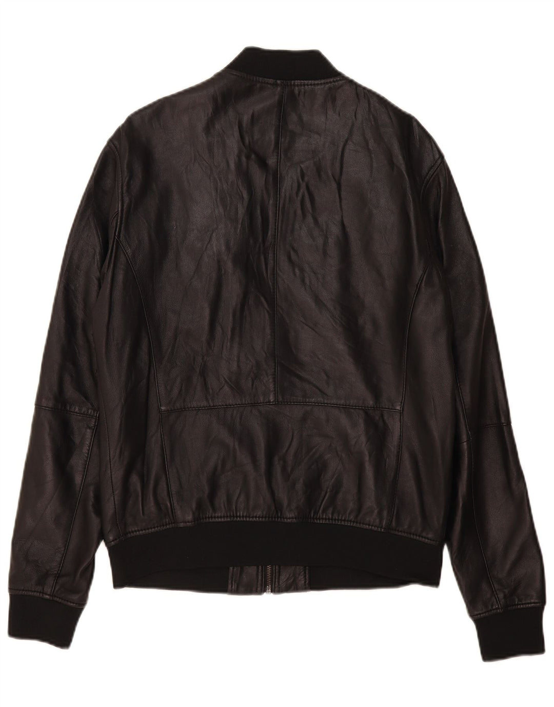 Jachetă din piele pentru bărbați Zara UK 40 Large Black