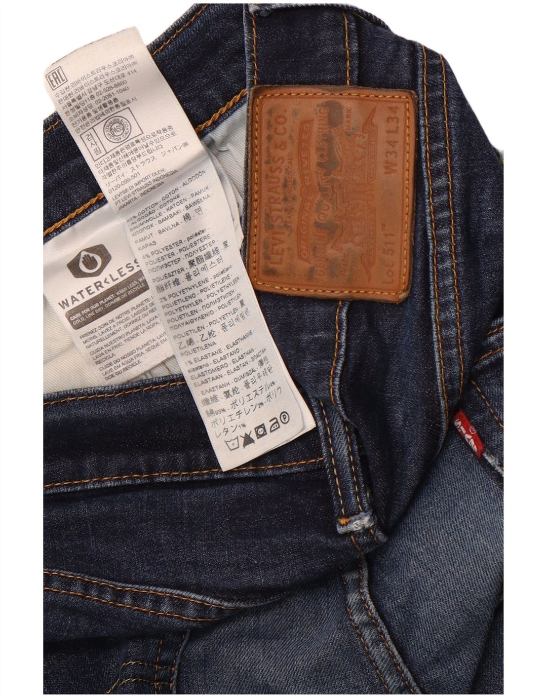Blugi Levi's 511 Slim pentru bărbați W34 L34 Bumbac albastru