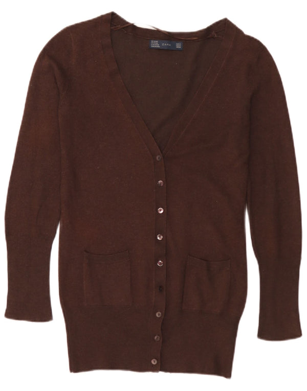 Pulover cardigan pentru femei Zara UK 12 Maro Mediu Rayon