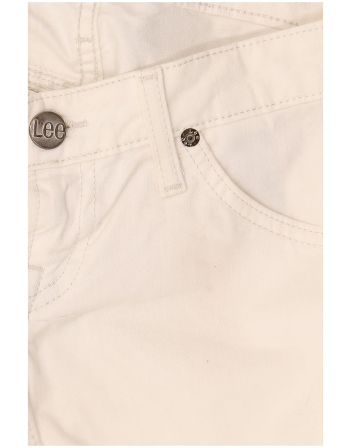 Blugi drepti pentru femei LEE W26 L33 bumbac alb