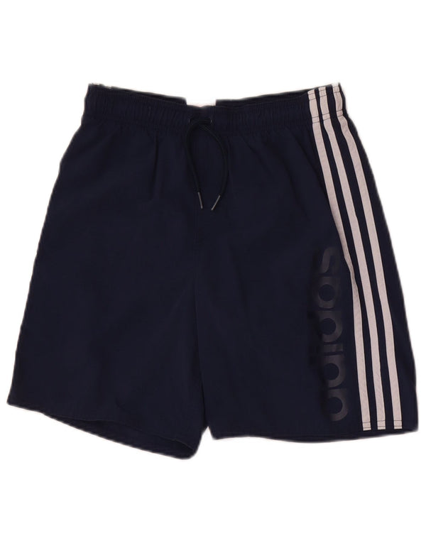 Pantaloni scurți sport grafic Adidas pentru băieți 11-12 ani, nailon bleumarin