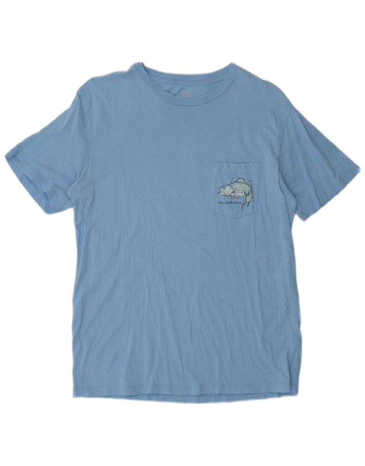 Vineyard Vines Tricou grafic pentru bărbați Top mic albastru Bumbac Pește